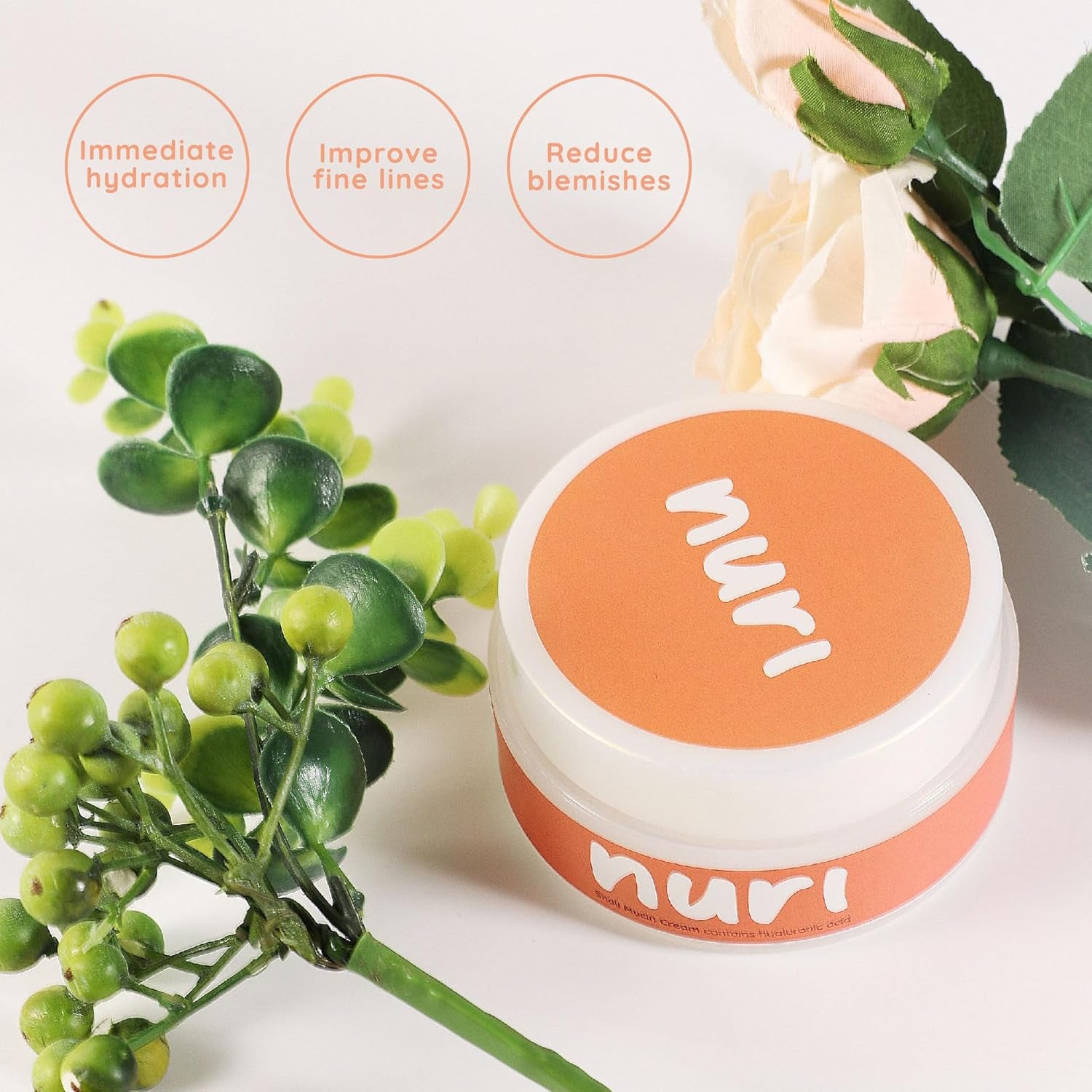 Nuri Snail Mucin Moisturiser Cream - Ultra-Hydrating Formula with 92% Snail Mucin and Hyaluronic Acid for Youthful, Radiant Skin