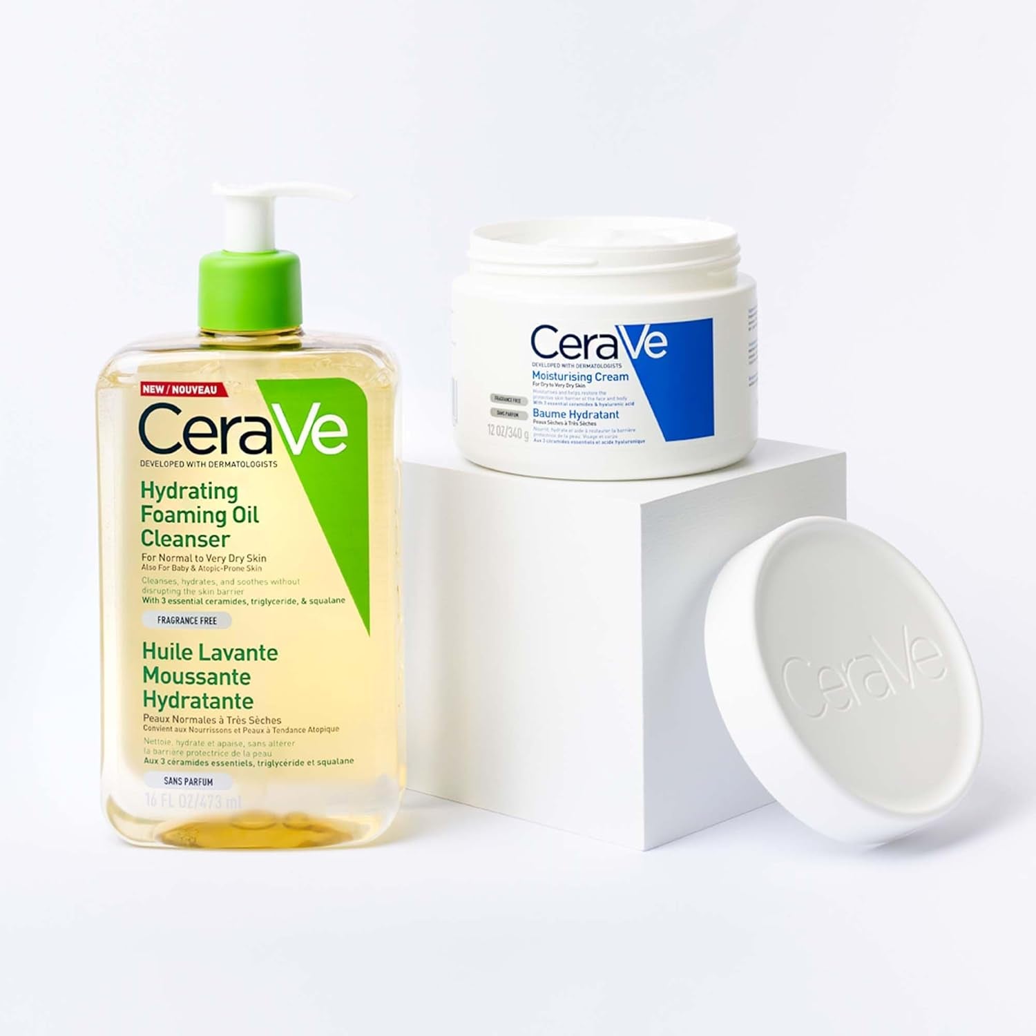 Advanced Moisturising Cream for Face and Body with 3 Essential Ceramides and Hyaluronic Acid - Ideal for Dry to Very Dry Skin, 454 G/16 Oz