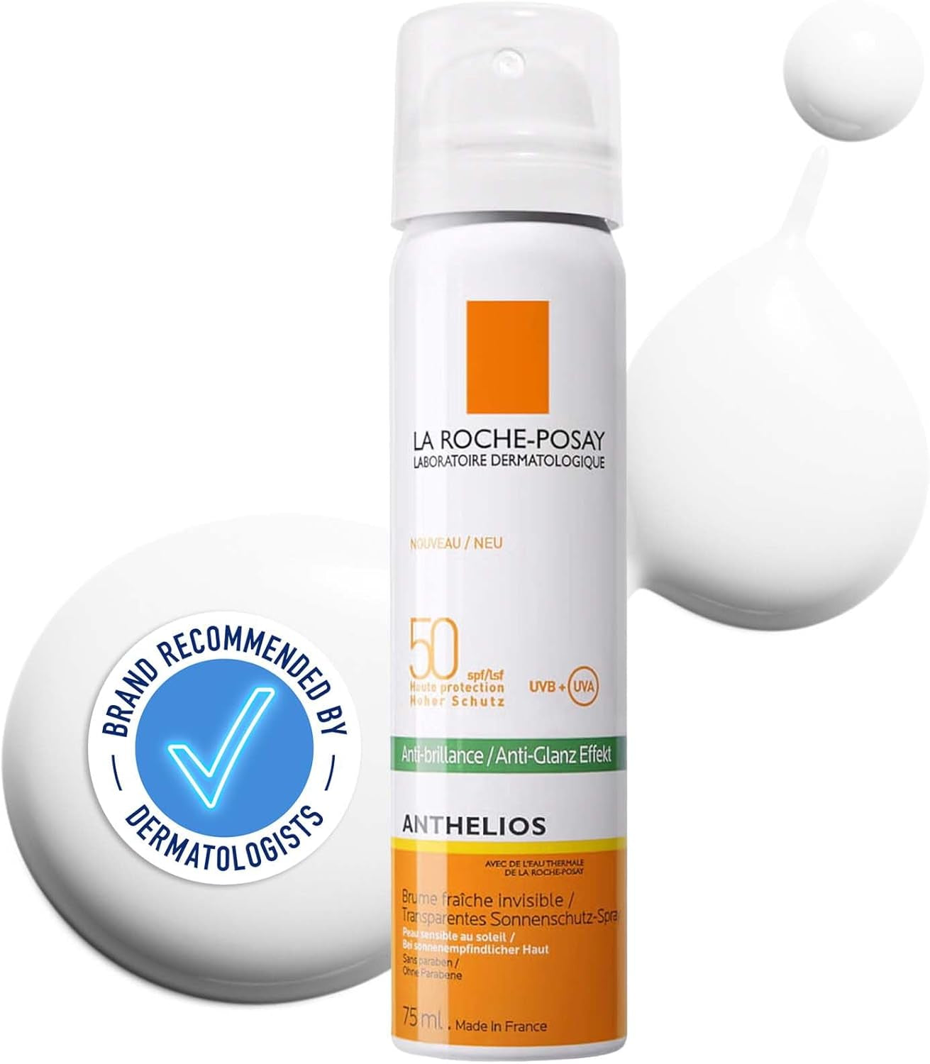 La Roche-Posay Anthelios Invisible Anti-Shine Fresh Mist Spray Sun Screen for Oily Skin SPF50 75Ml