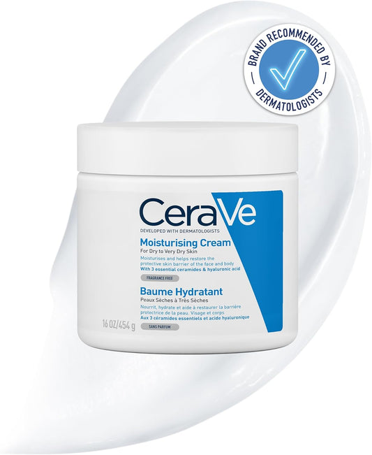 Advanced Moisturising Cream for Face and Body with 3 Essential Ceramides and Hyaluronic Acid - Ideal for Dry to Very Dry Skin, 454 G/16 Oz