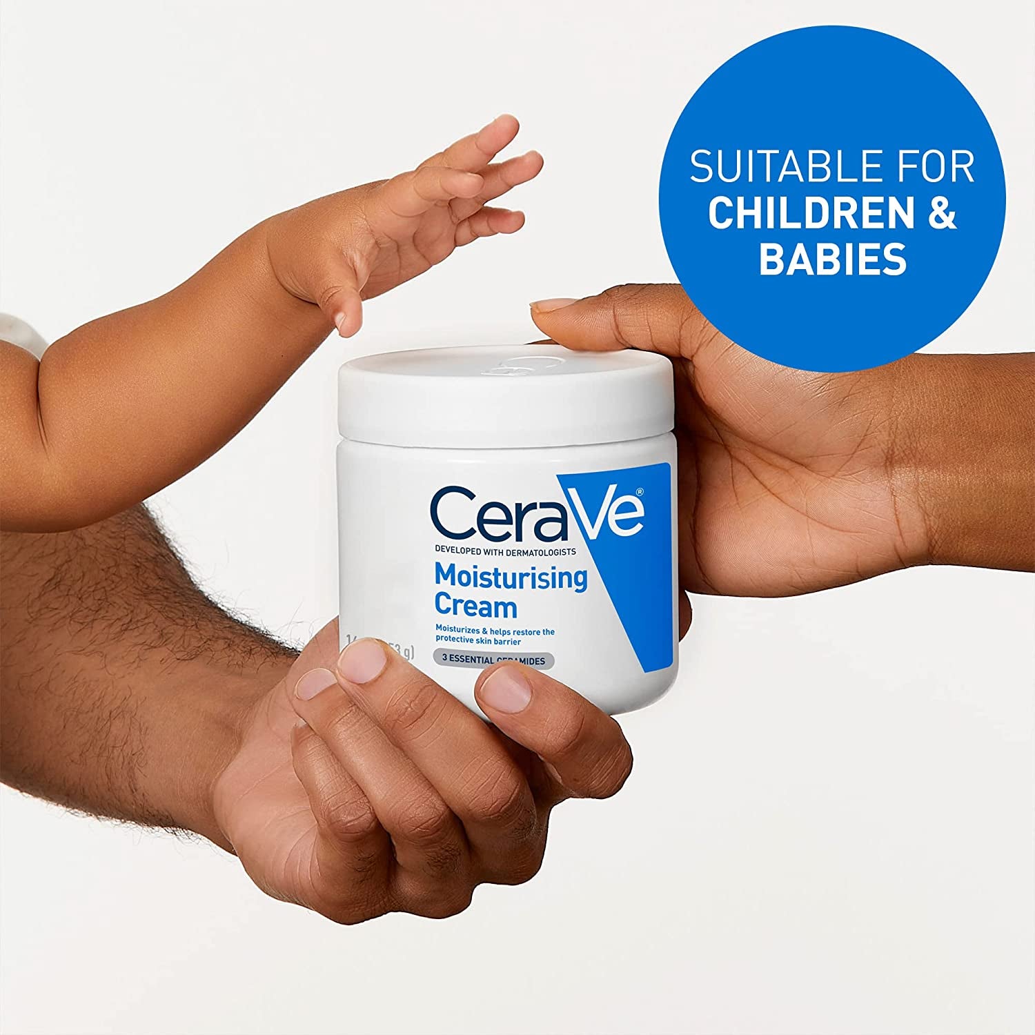 Advanced Moisturising Cream for Face and Body with 3 Essential Ceramides and Hyaluronic Acid - Ideal for Dry to Very Dry Skin, 454 G/16 Oz
